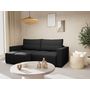 Voir la diapositive 1 : BEST MOBILIER Daryl - canapé d'angle réversible 4 places convertible avec coffre en tissu texturé