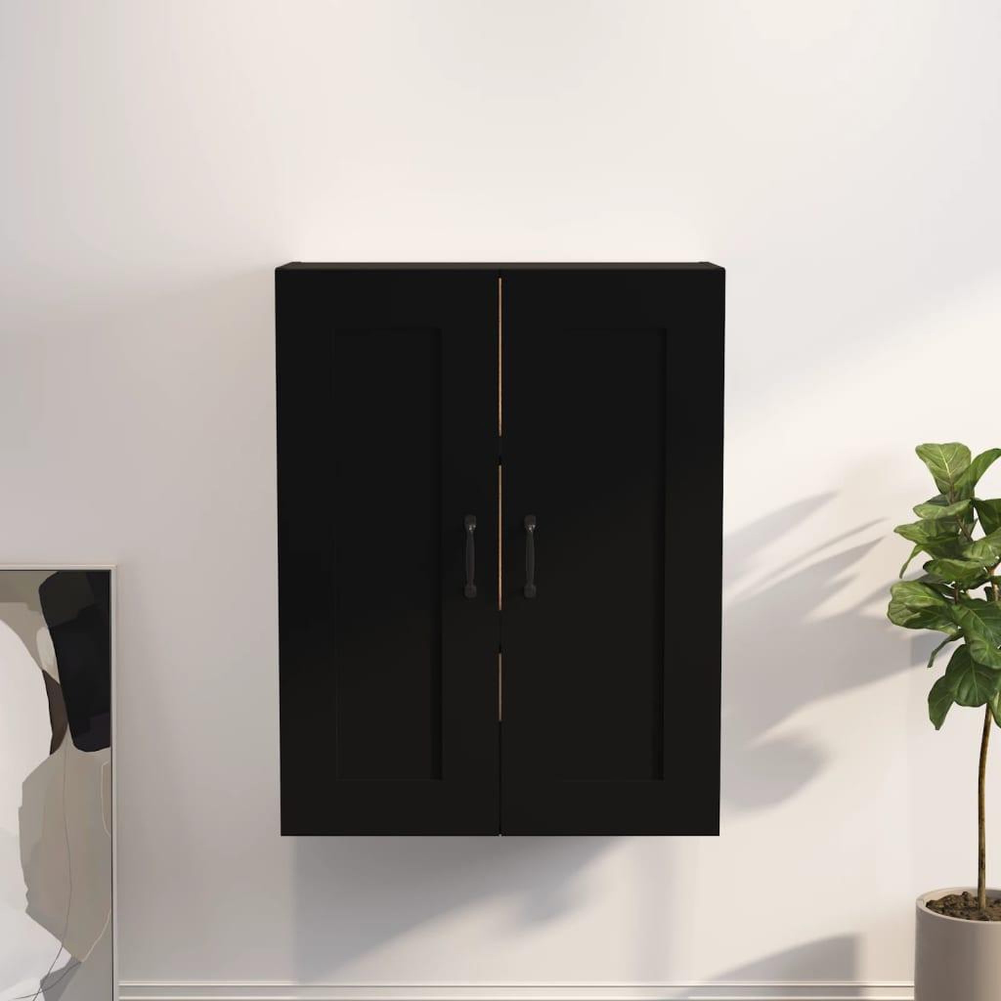 Voir la diapositive 1 : VIDAXL Armoire murale suspendue Noir 69,5x32,5x90 cm