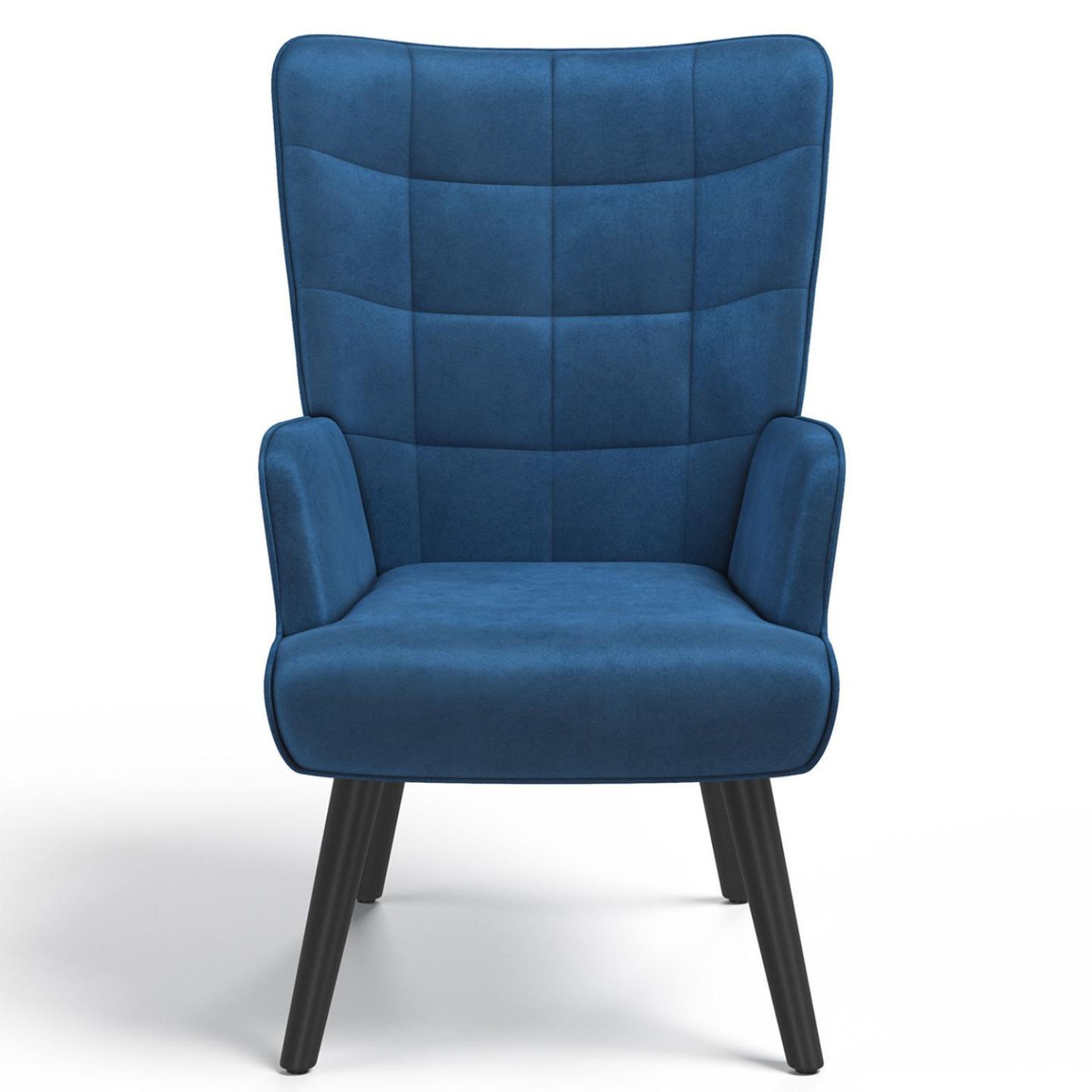 Voir la diapositive 4 : ID MARKET Fauteuil scandinave ania en velours bleu