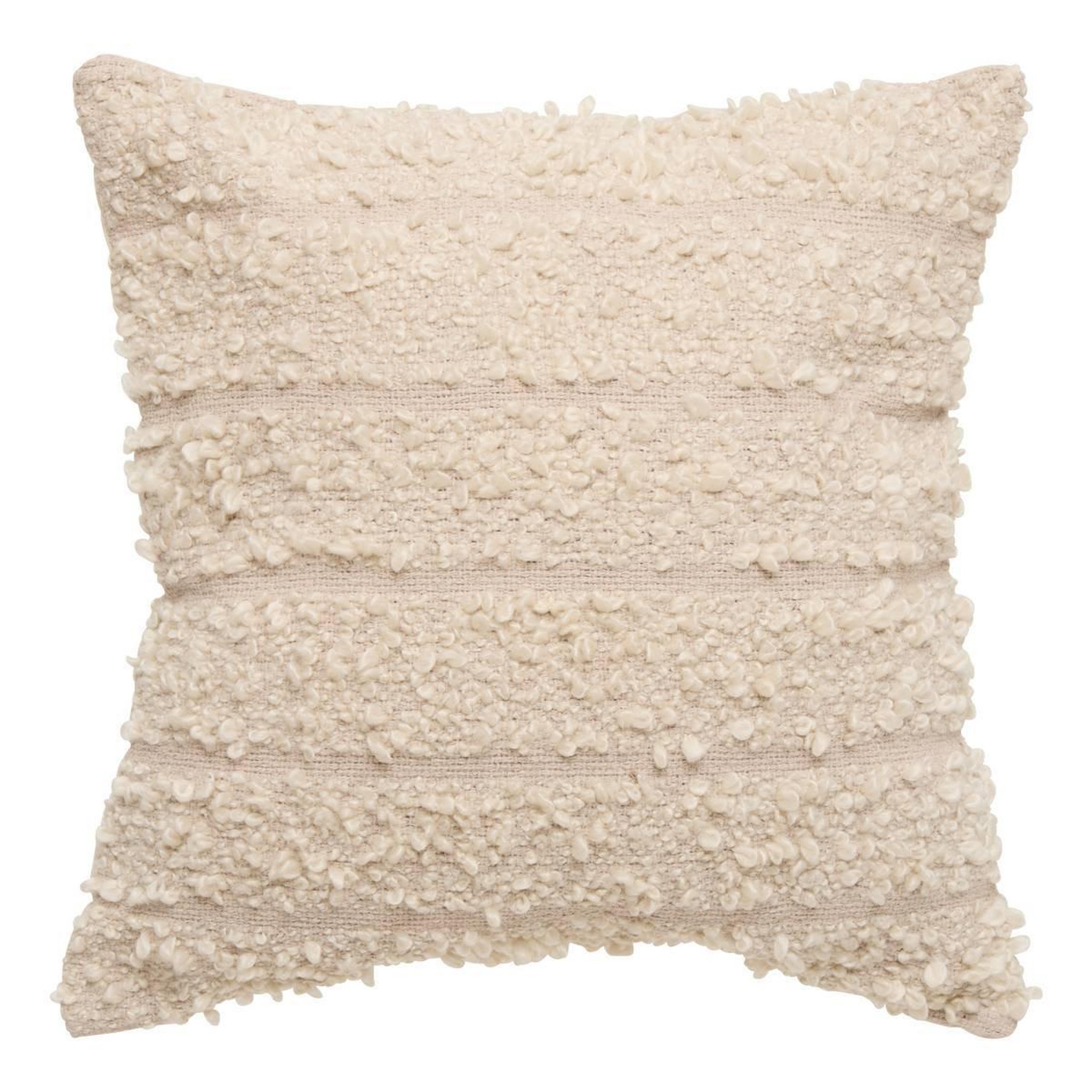 ATMOSPHERA Coussin déco bouclette  beryl  45x45cm beige lin