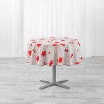 Paris Prix Nappe Antitache Ronde  Sweet Poppy  180cm Rouge