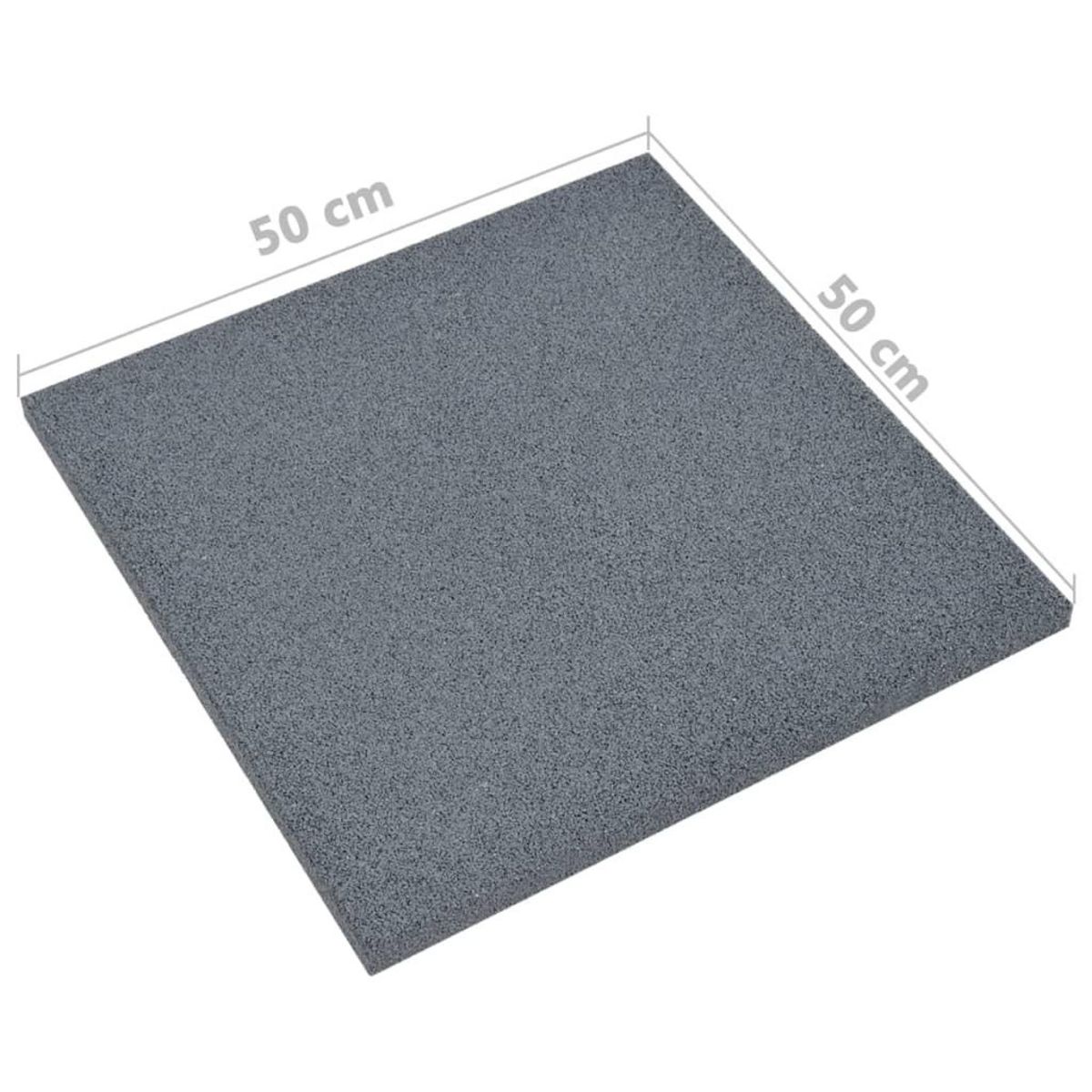 VIDAXL Carreaux de protection antichoc 6pcs Caoutchouc 50x50x3 cm Gris