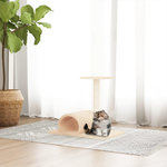 VIDAXL Arbre a chat avec tunnel Creme 60x34,5x50 cm