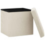 Voir la diapositive 4 : VIDAXL Tabouret de rangement pliable Blanc creme Faux lin