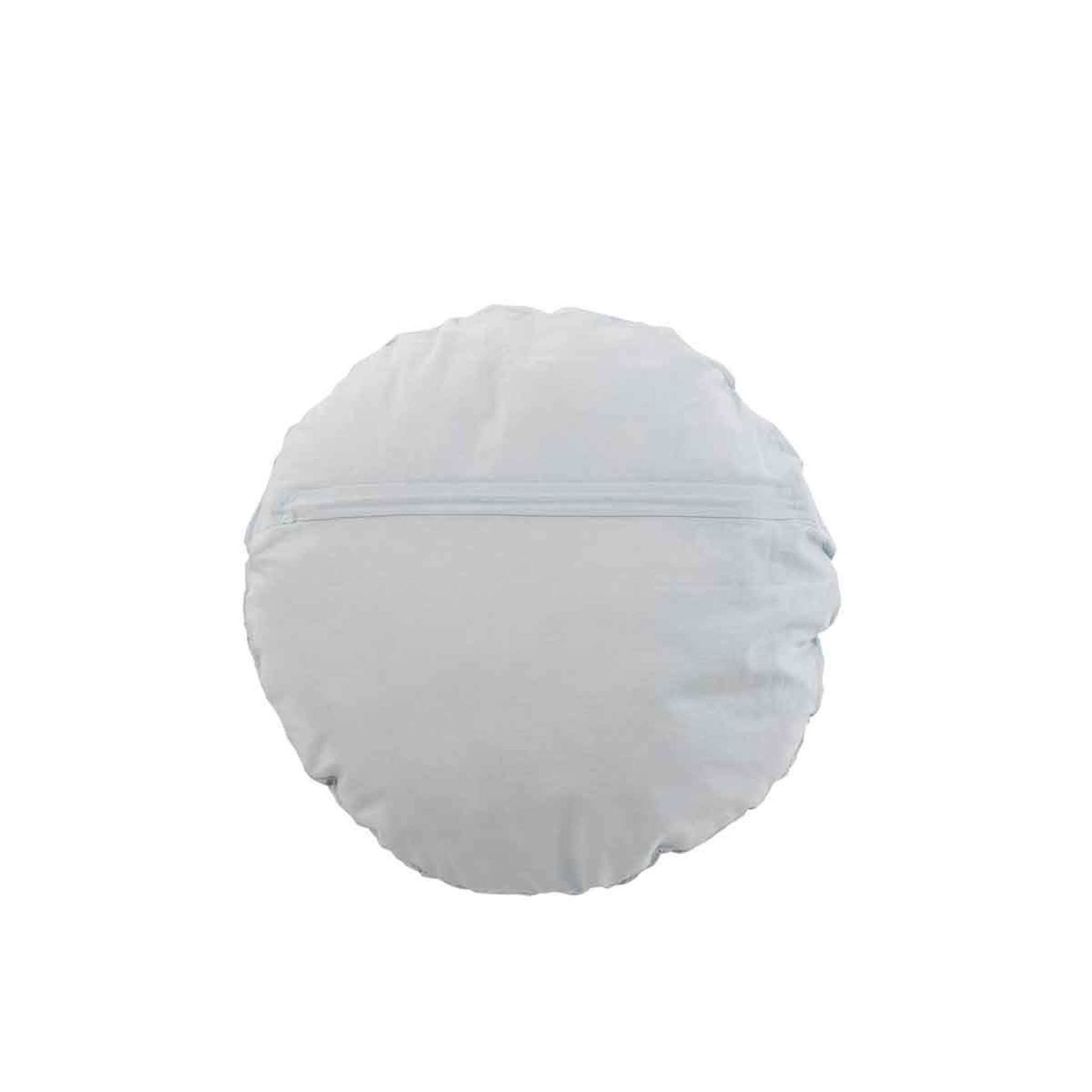 Voir la diapositive 2 : J-LINE Coussin Rond Déco  Dentelle  40cm Bleu