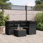 Voir la diapositive 1 : VIDAXL Salon de jardin 5 pcs avec coussins noir resine tressee