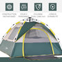Voir la diapositive 4 : OUTSUNNY Tente de camping pop up 3 personnes porte 3 fenêtres sac de transport inclus fibre verre polyester PE jaune gris vert