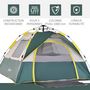 Voir la diapositive 4 : OUTSUNNY Tente de camping pop up 3 personnes porte 3 fenêtres sac de transport inclus fibre verre polyester PE jaune gris vert