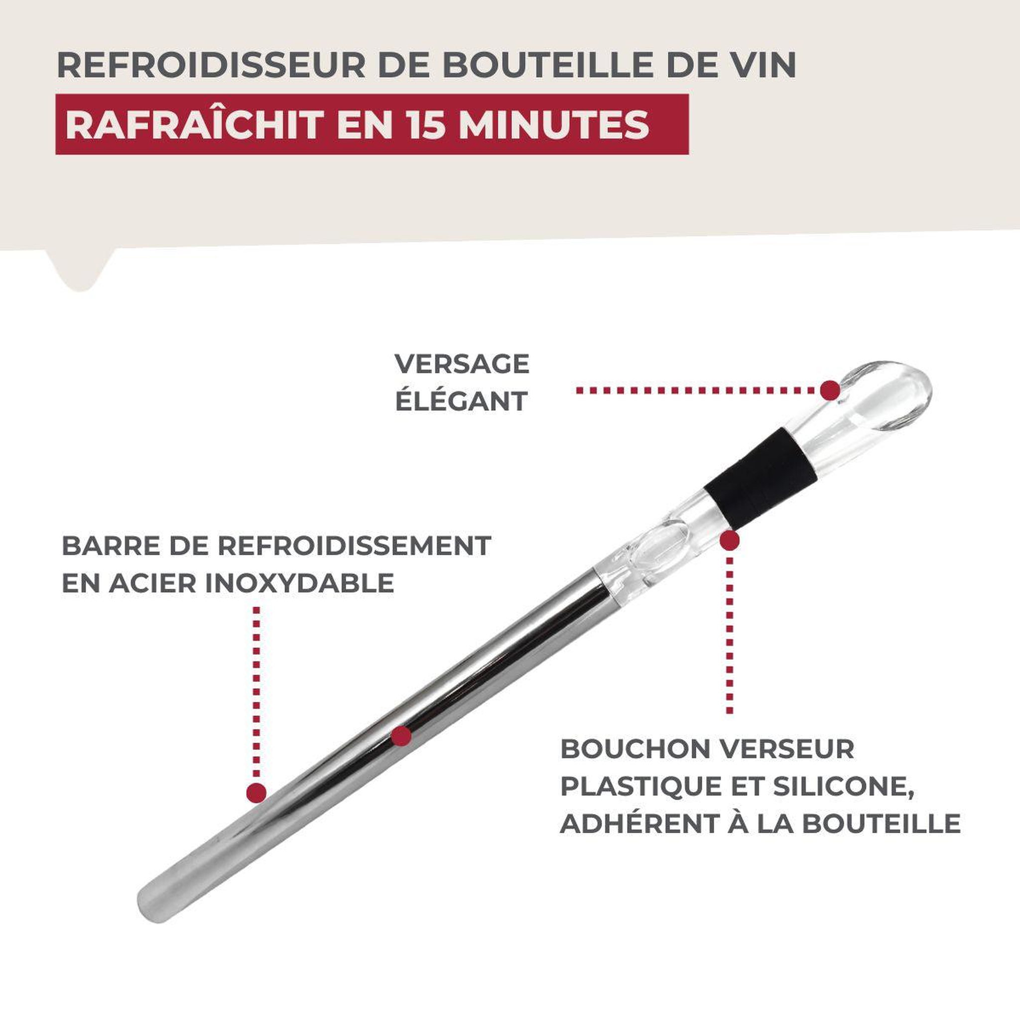 Voir la diapositive 4 : Fackelmann Rafraîchisseur de bouteille de vin fackelmann bar concept