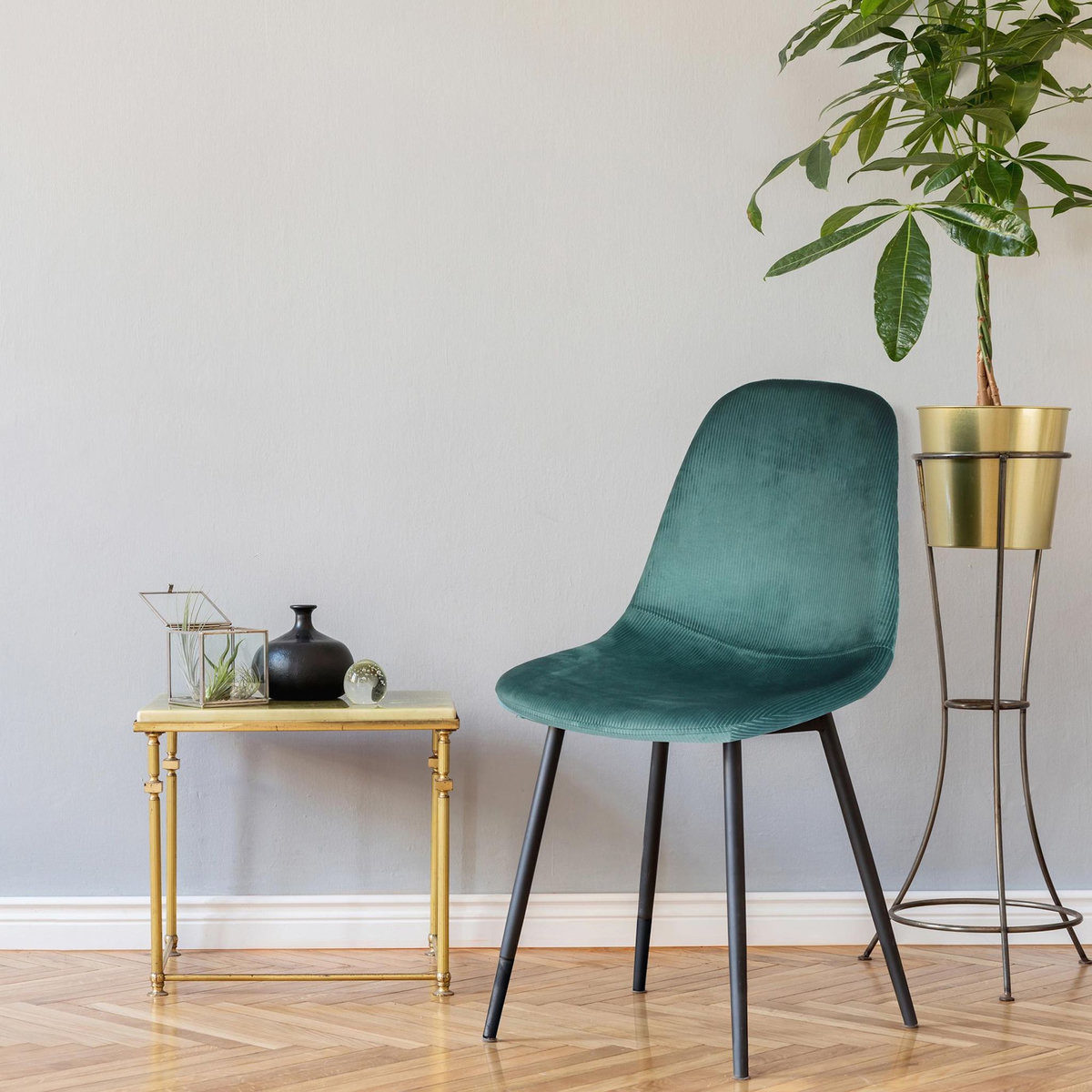 TOILINUX 2 Chaises design velours Giulia