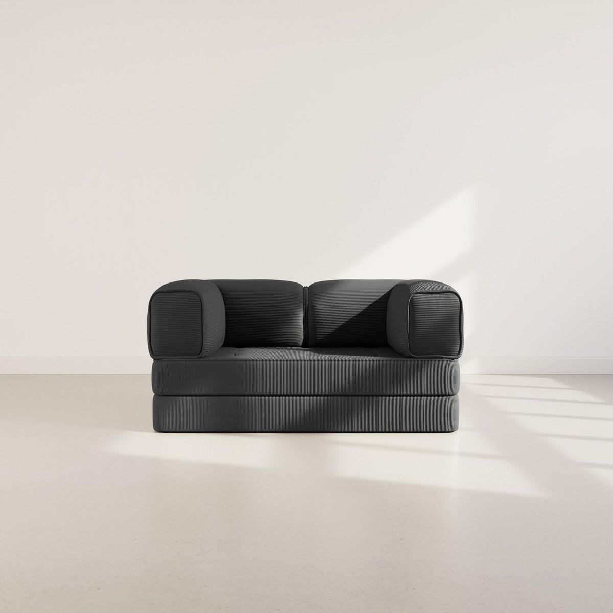 LISA DESIGN Poppy - canapé 3 places convertible en velours côtelé