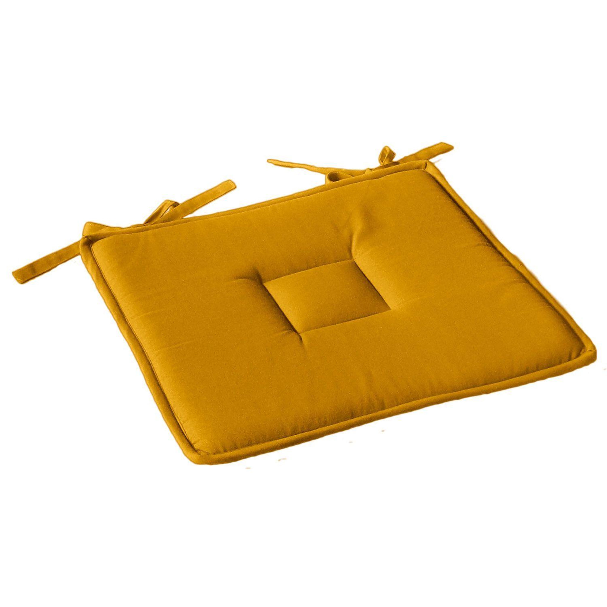 Voir la diapositive 3 : TOILINUX Lot de 2 galettes de chaise en coton panama