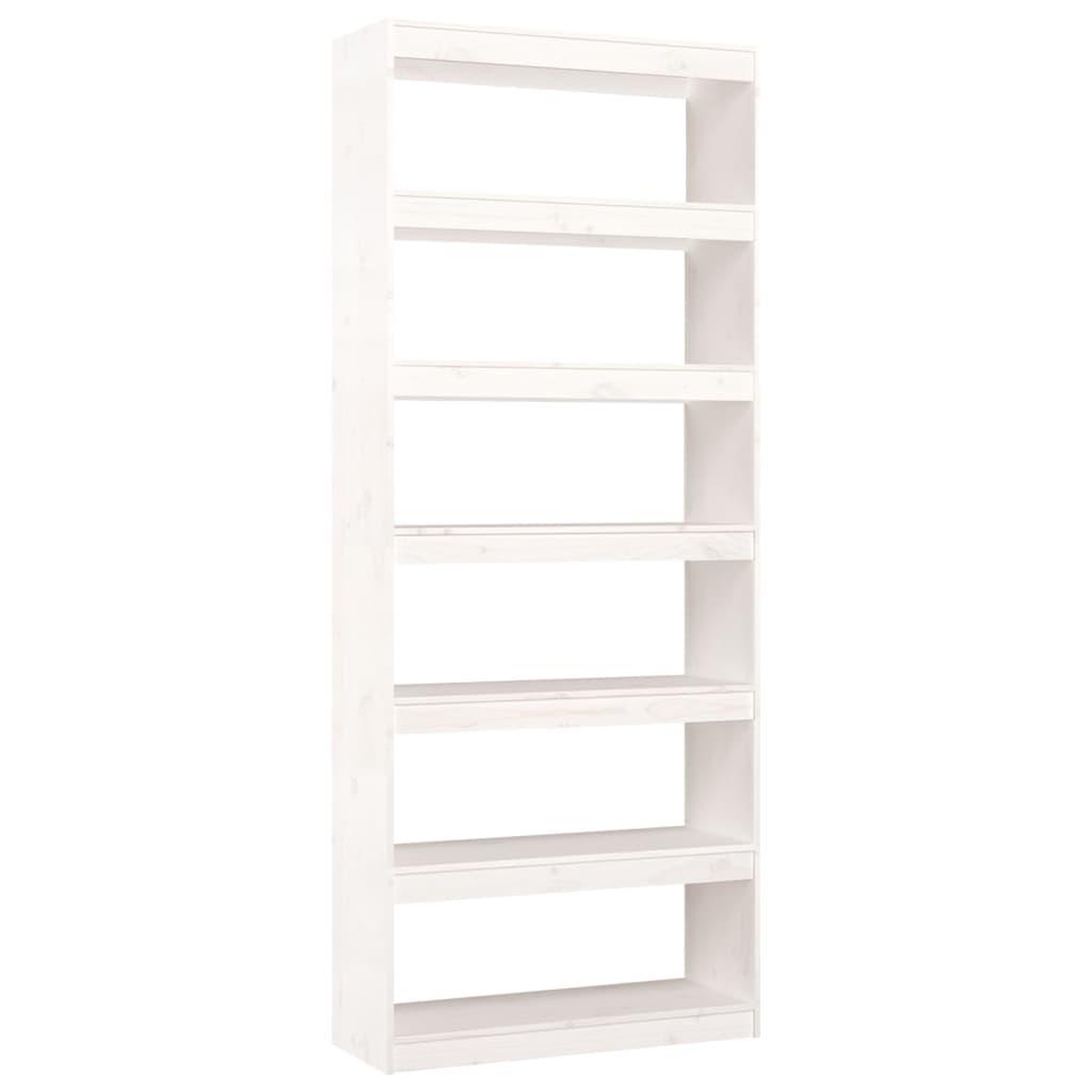 Voir la diapositive 2 : VIDAXL Bibliotheque/Separateur de piece Blanc 80x30x199,5cm Pin massif