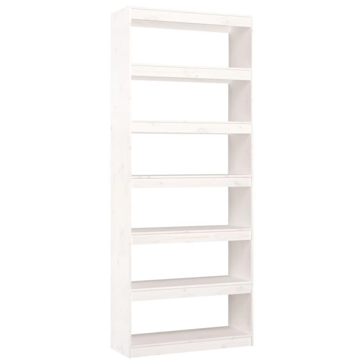 VIDAXL Bibliotheque/Separateur de piece Blanc 80x30x199,5cm Pin massif