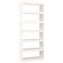 Voir la diapositive 2 : VIDAXL Bibliotheque/Separateur de piece Blanc 80x30x199,5cm Pin massif