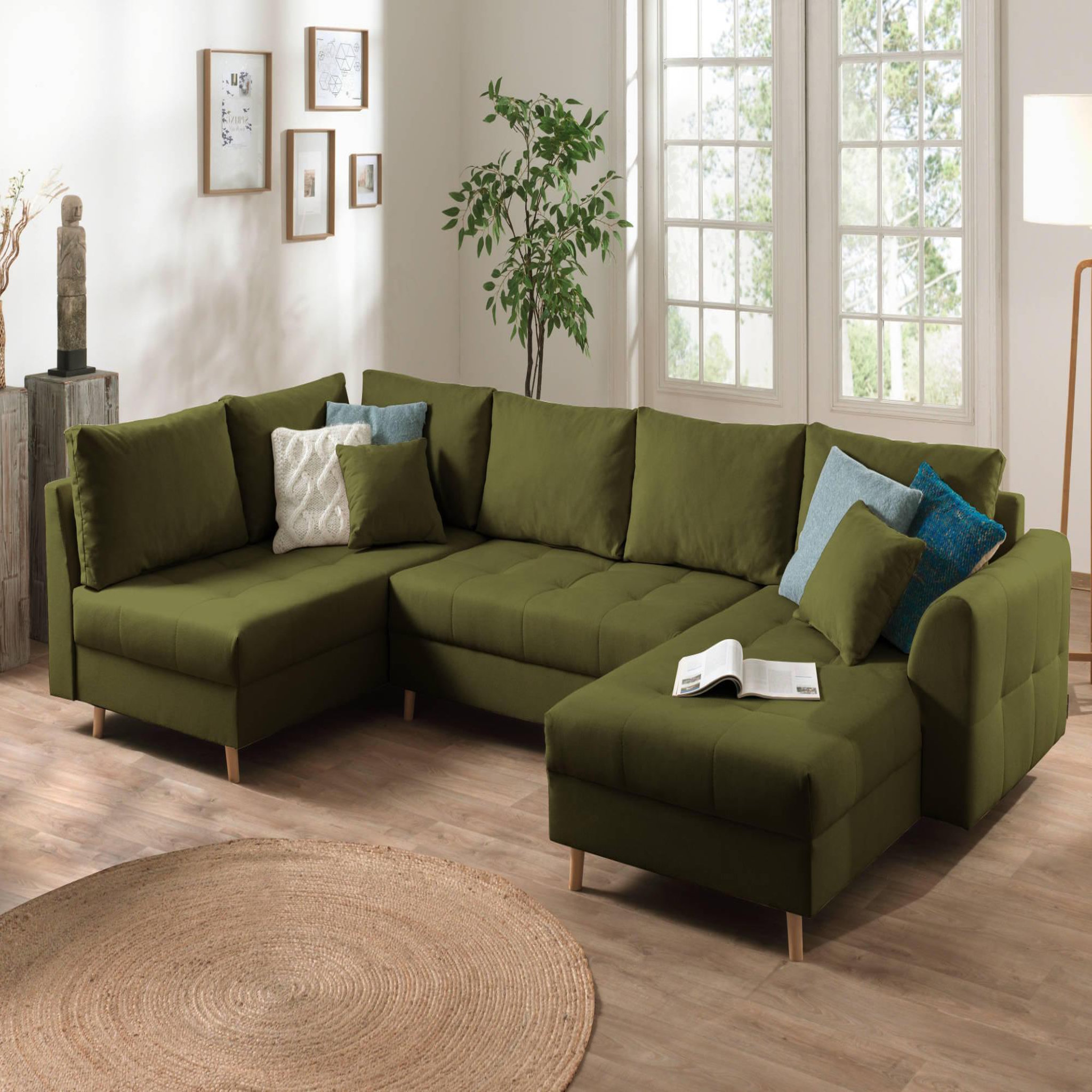 Voir la diapositive 1 : LISA DESIGN Rune - canapé panoramique - 7 places - style scandinave - gauche