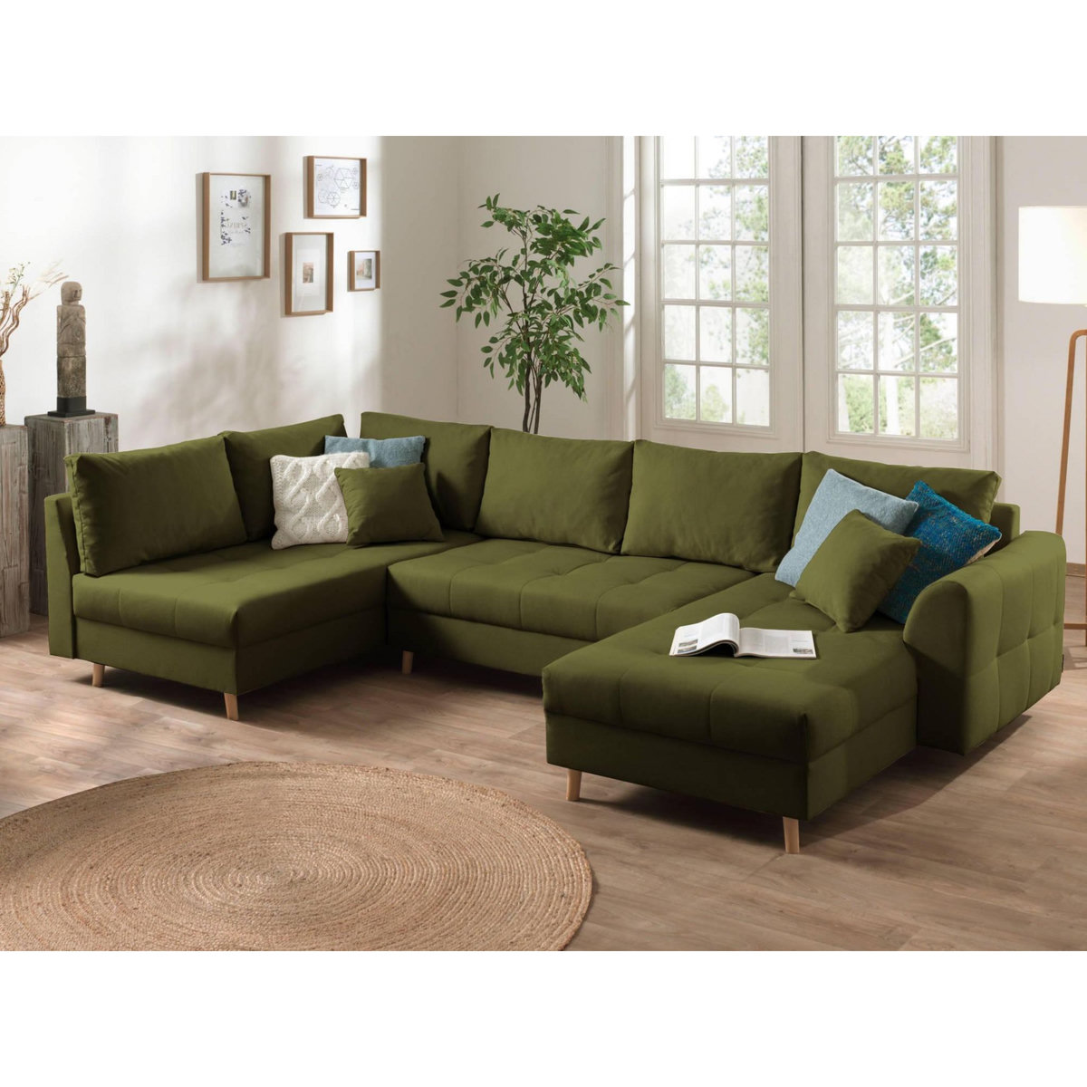 LISA DESIGN Rune - canapé panoramique - 7 places - style scandinave - gauche