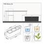 Voir la diapositive 3 : LECHUZA Jardiniere LECHUZA Trio Stone 30 - kit complet, gris pierre - Avec réserve d'eau - Plastique - Rectangulaire