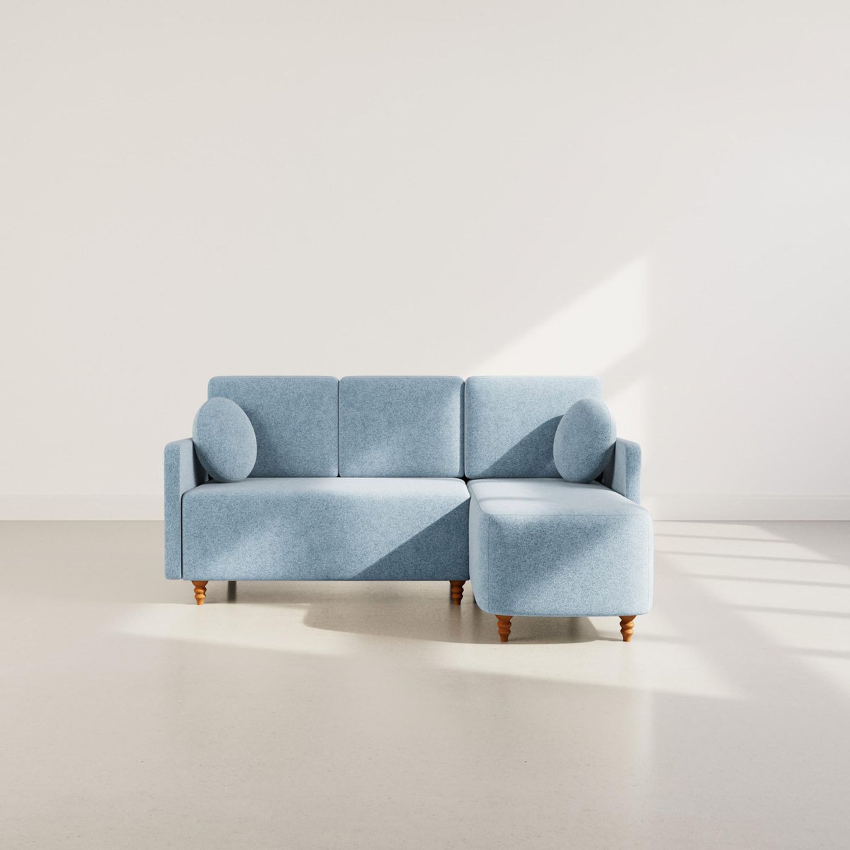 BEST MOBILIER Calypso - canapé d'angle réversible 4 places convertible avec coffre en tissu