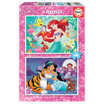 EDUCA Puzzle 2 x 48 - Princesse Ariel et Princesse Jasmin