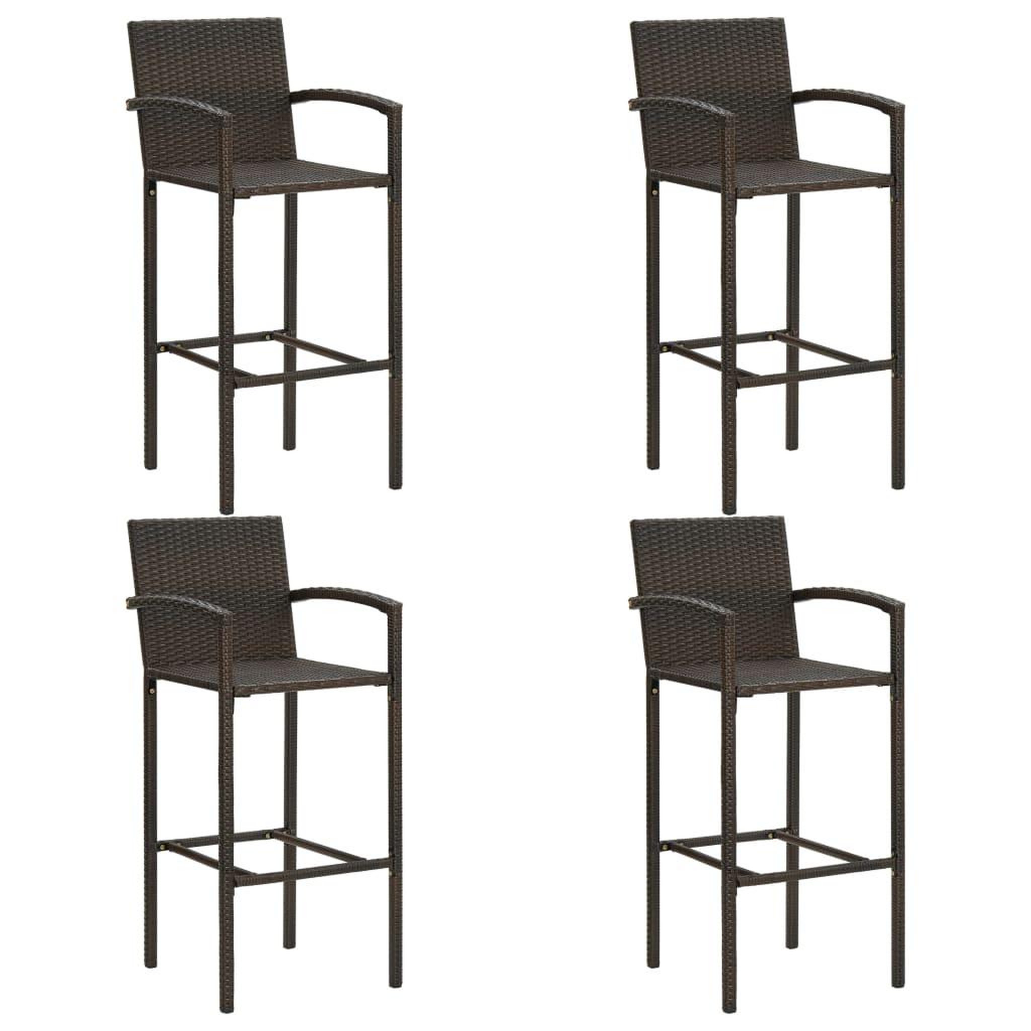 Voir la diapositive 3 : VIDAXL Ensemble de bar d'exterieur 5 pcs accoudoir poly rotin marron