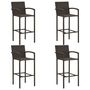 Voir la diapositive 3 : VIDAXL Ensemble de bar d'exterieur 5 pcs accoudoir Poly rotin Marron