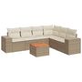 Voir la diapositive 2 : VIDAXL Salon de jardin avec coussins 7 pcs beige resine tressee