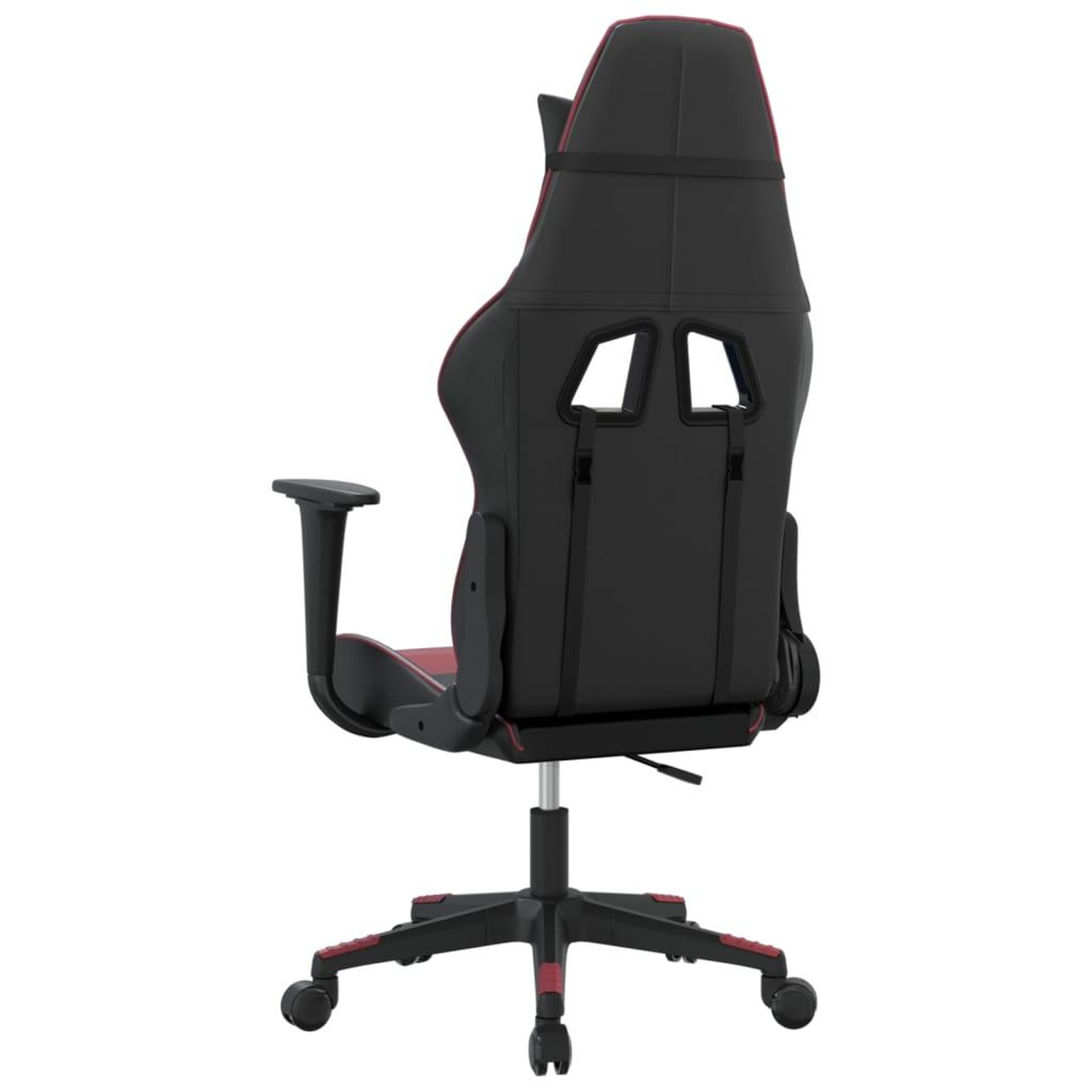 Voir la diapositive 5 : VIDAXL Chaise de jeu Noir et rouge bordeaux Similicuir