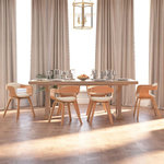 VIDAXL Chaises a manger lot de 6 creme similicuir et bois courbe