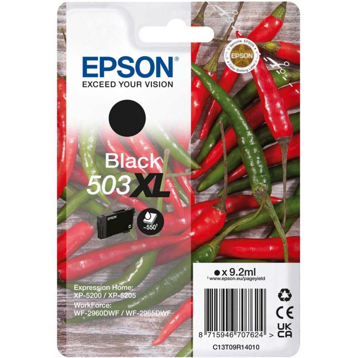 Epson Cartouche d'encre Originale 503 XL Haute Capacité Noire Série Piment - C13T05A14010
