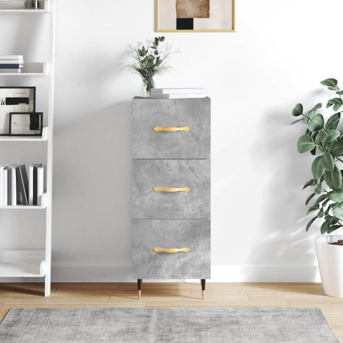VIDAXL Buffet Gris beton 34,5x34x90 cm Bois d'ingenierie