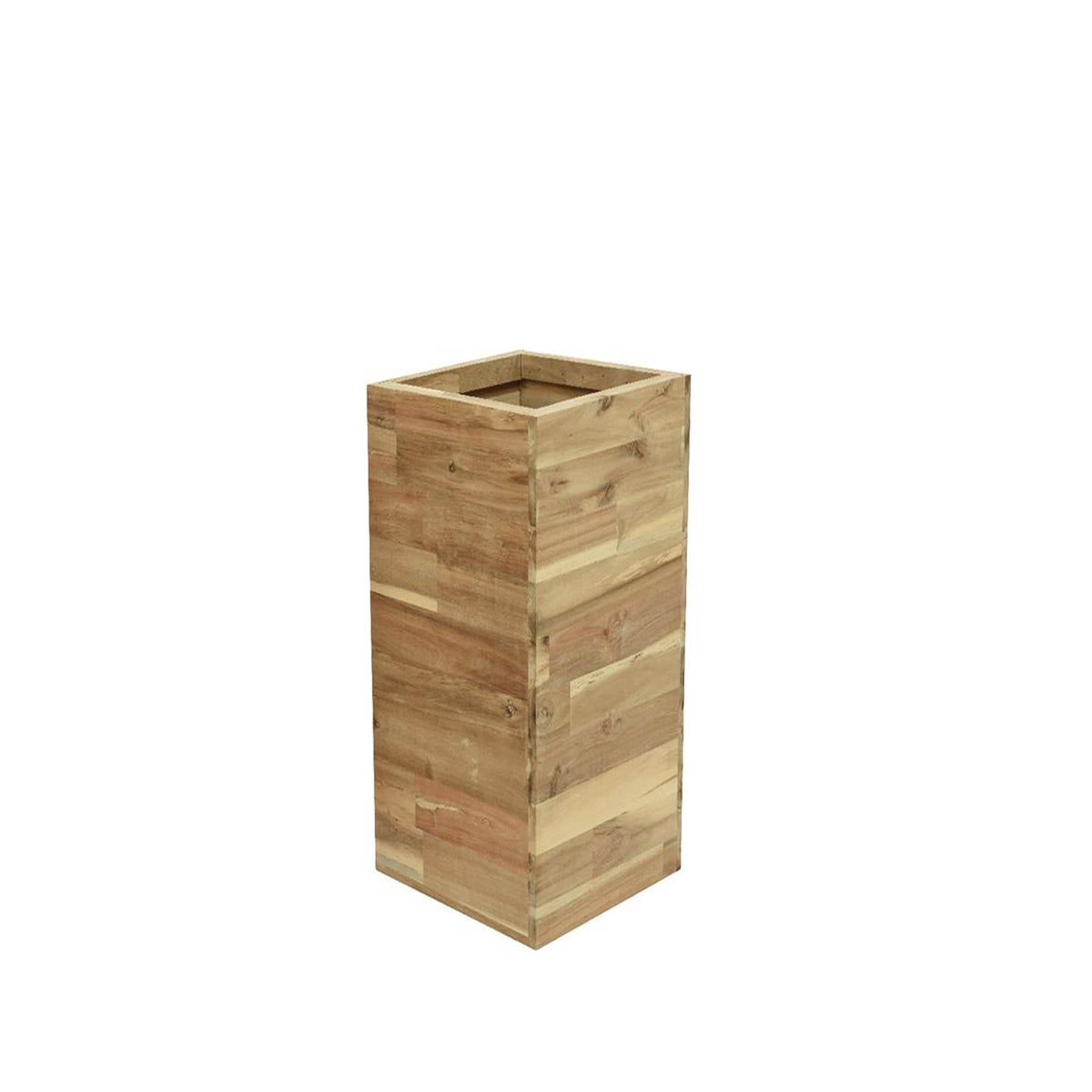 Voir la diapositive 3 : JARDIDECO Lot de deux cache-pots carrés en bois d'acacia - Jardideco