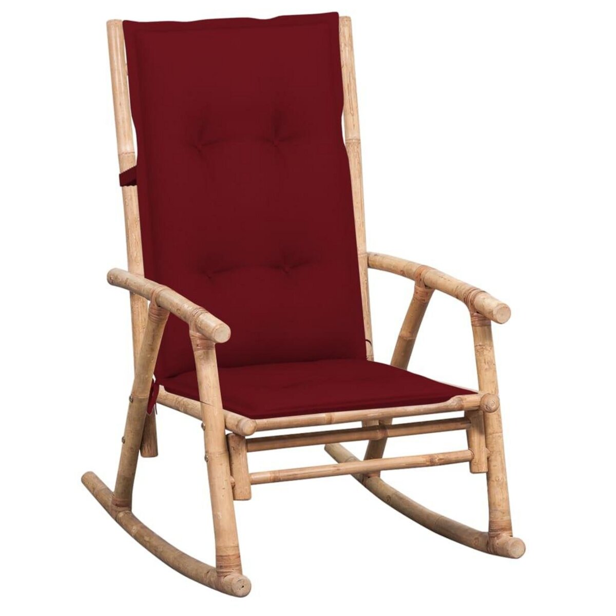 VIDAXL Chaise a bascule avec coussin Bambou