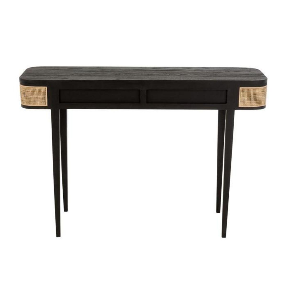 Paris Prix Console 2 Tiroirs en Bois  Molly  120cm Noir & Beige