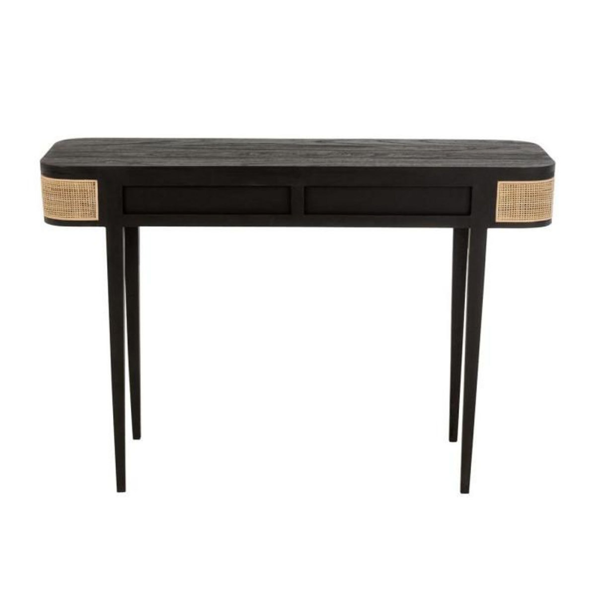 Paris Prix Console 2 Tiroirs en Bois  Molly  120cm Noir & Beige
