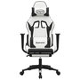 Voir la diapositive 3 : VIDAXL Chaise de jeu avec repose-pied Blanc et noir Similicuir