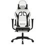 Voir la diapositive 3 : VIDAXL Chaise de jeu avec repose-pied Blanc et noir Similicuir