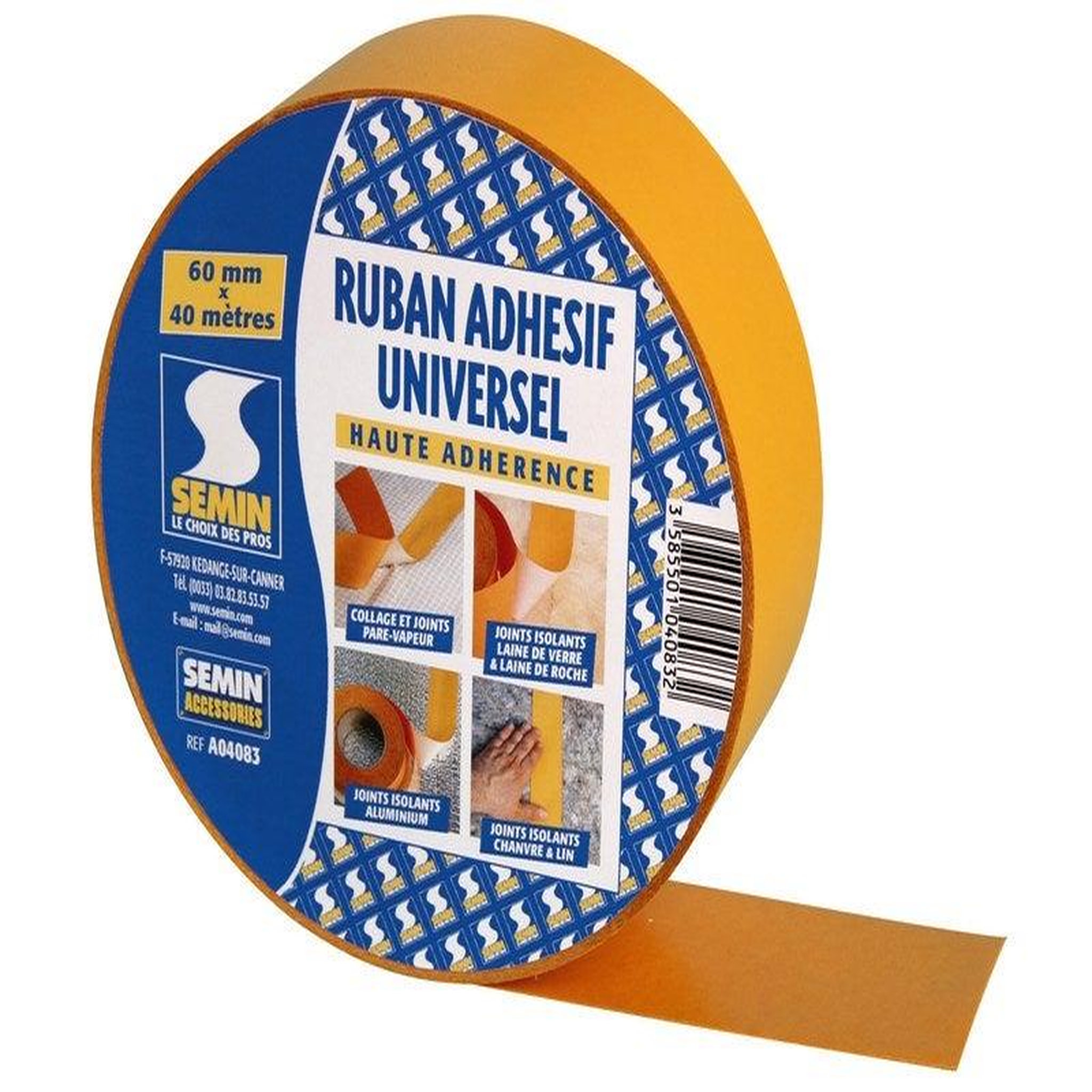 CENTRALE BRICO Ruban adhésif universel haute adhérence, pare vapeur, semin, 60 cm x 40 ml