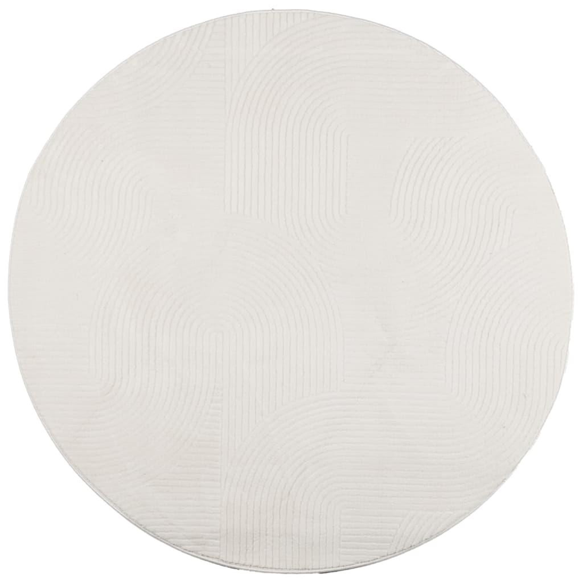 Voir la diapositive 2 : VIDAXL Tapis IZA poils courts style scandinave creme Ø 200 cm