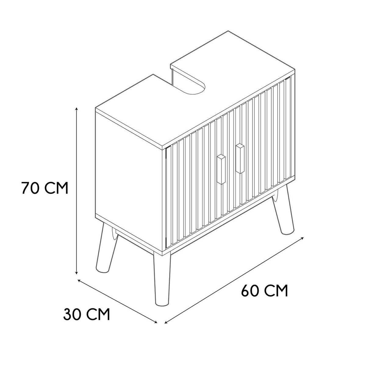 The Home Deco Factory Meuble sous vasque 2 portes Saulk - Marron
