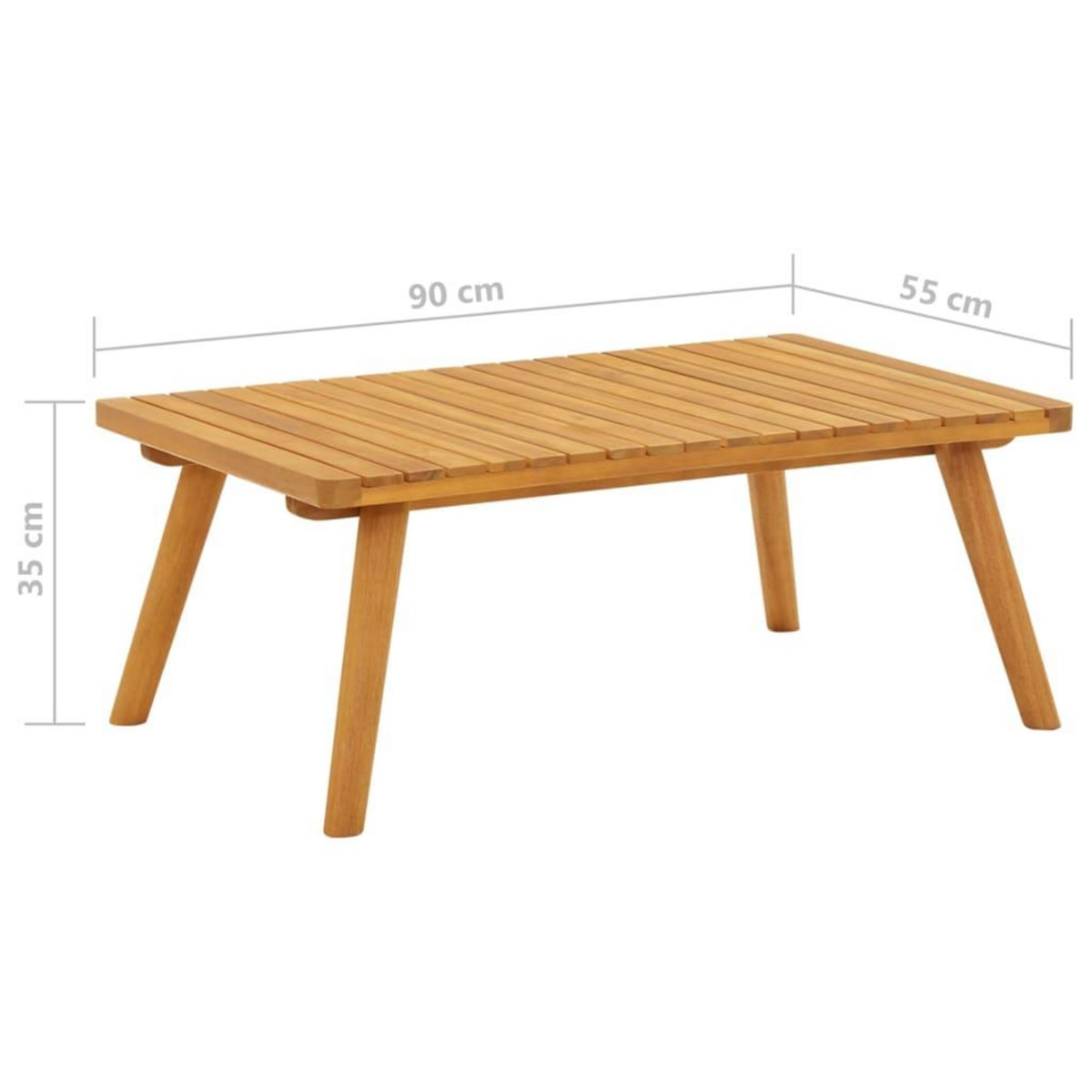 VIDAXL Table basse de jardin 90x55x35 cm Bois solide d'acacia