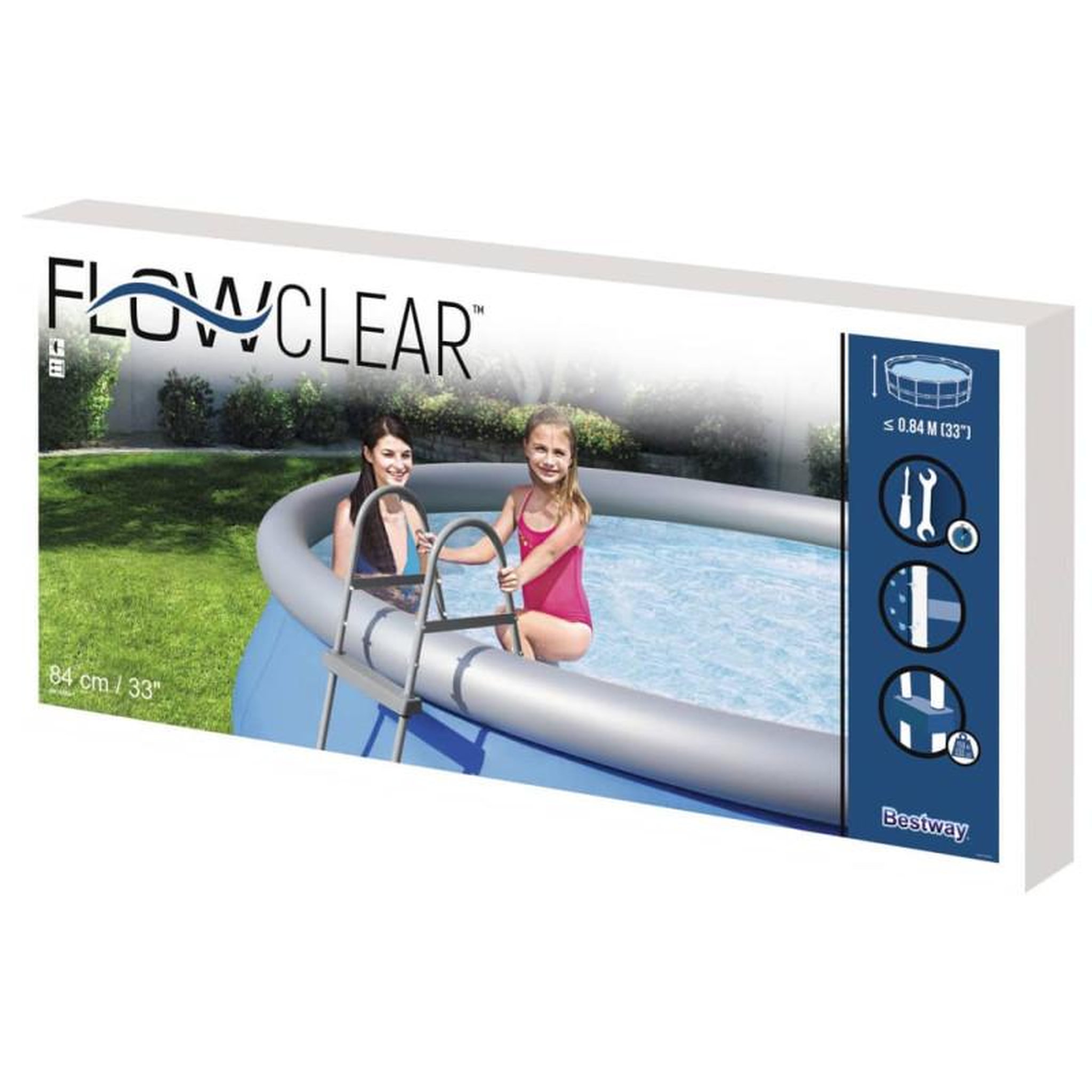 Voir la diapositive 6 : BESTWAY Bestway Echelle de piscine a 2 marches Flowclear 84 cm