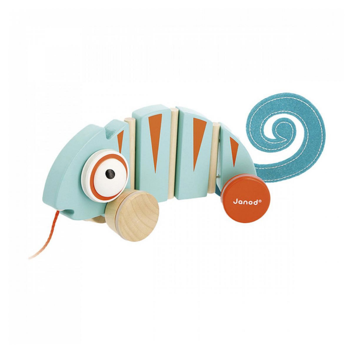 Juratoys-Janod Tropik cameleon en bois a tirer