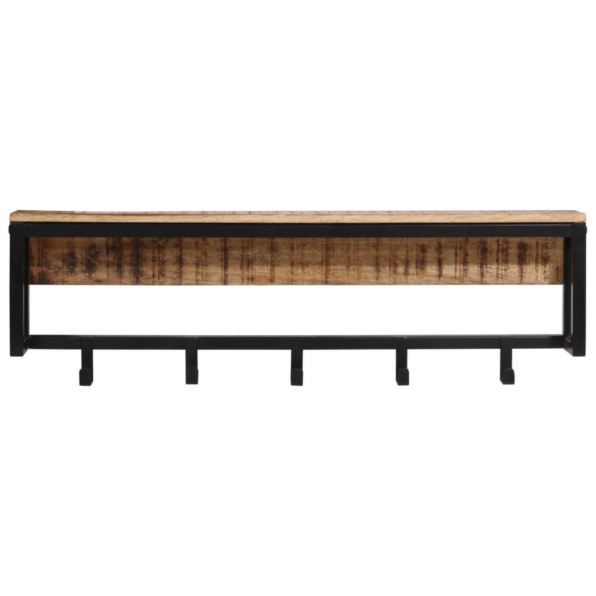 Voir la diapositive 2 : VIDAXL Porte-manteau 87x10x27 cm bois de manguier massif brut