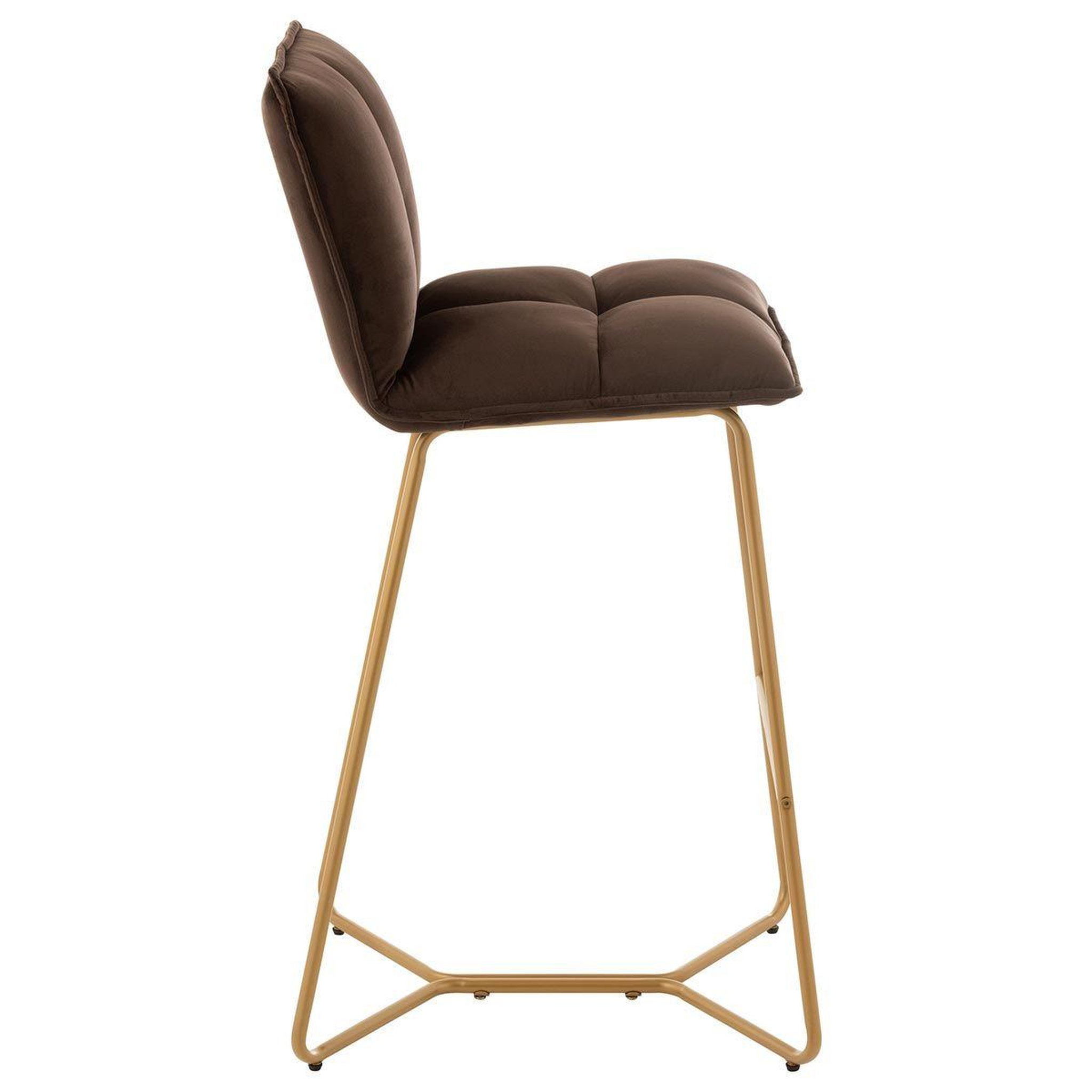 Voir la diapositive 3 : J-LINE Chaise de bar design  pierre  85cm marron foncé