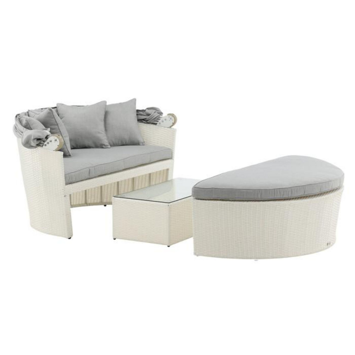 Paris Prix Salon de Jardin  Padova  153cm Blanc