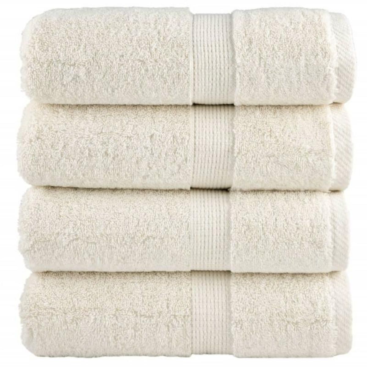 VIDAXL Serviettes d invité de qualité supérieure SOLUND 4 pcs crème