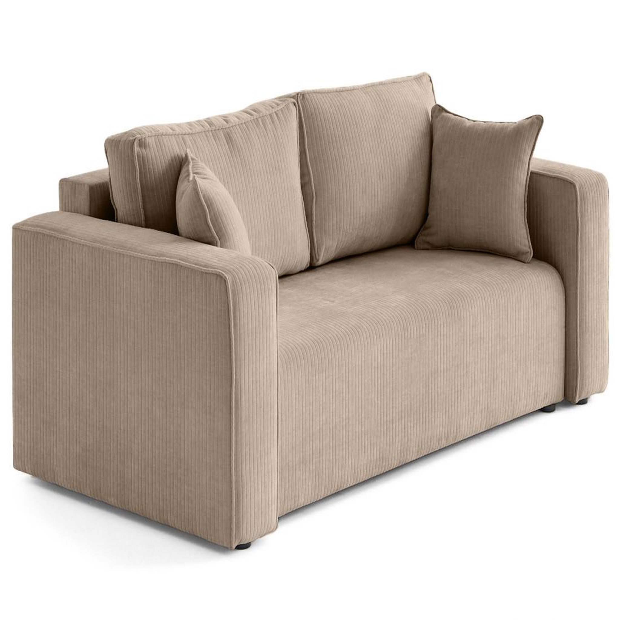 Voir la diapositive 3 : BEST MOBILIER Topaze - canapé droit 2 places en velours côtelé plat