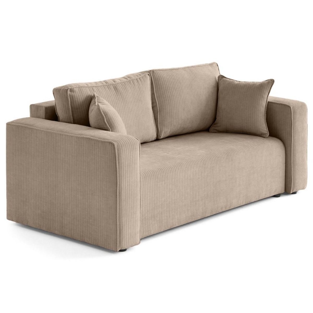 BEST MOBILIER Topaze - canapé droit 2 places en velours côtelé plat