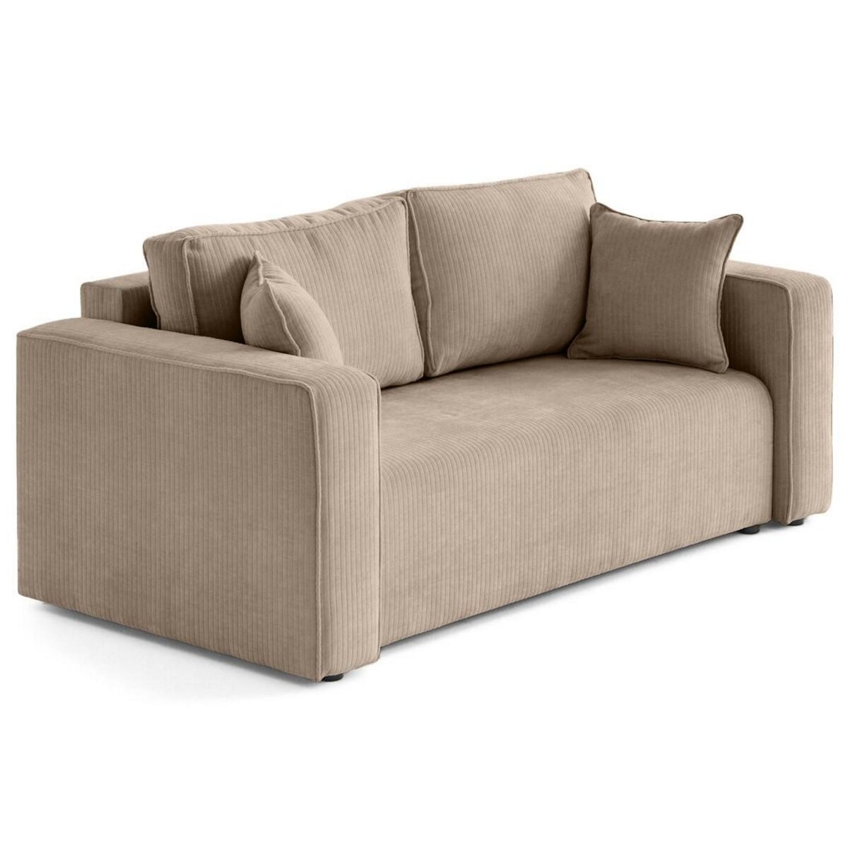 BEST MOBILIER Topaze - canapé droit 2 places en velours côtelé plat